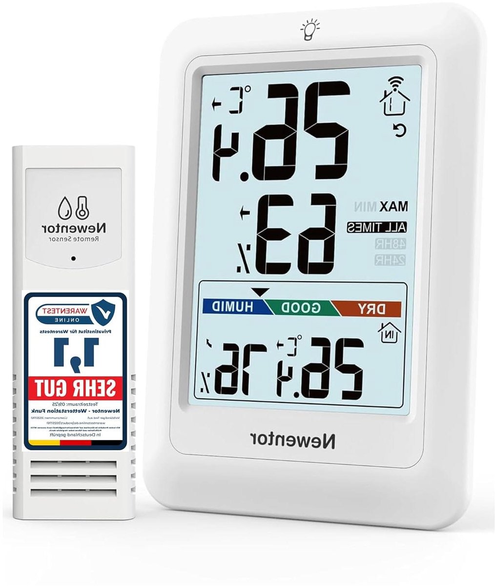 Draadloos weerstation - Buiten thermometer - Klimaat monitoren - Max min waarden - 100m bereik - Wit