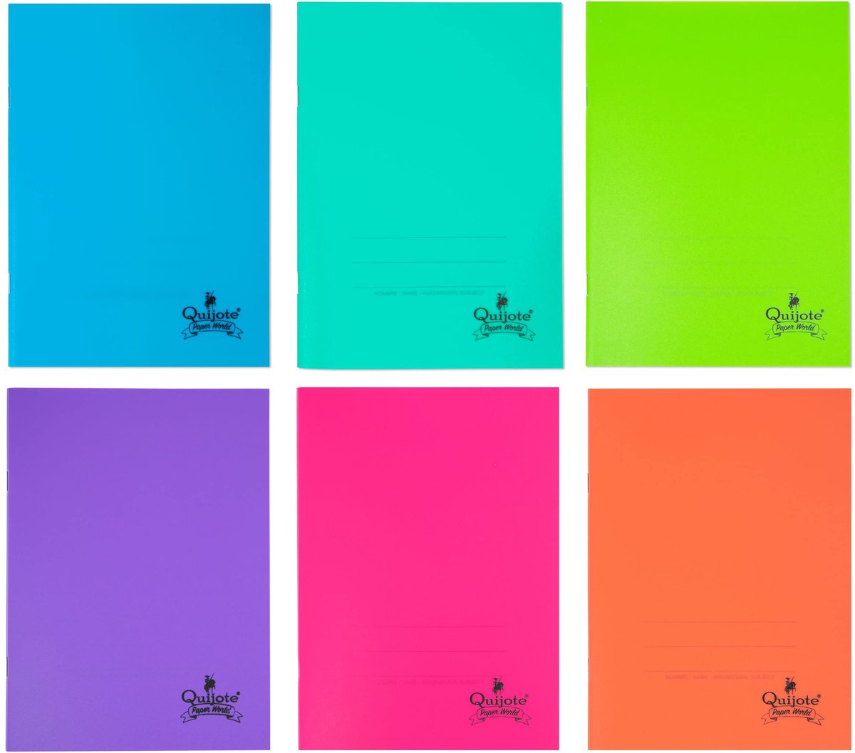 Notitieboeken A5 - kunststof deksel - 48 vellen - 6 neonkleuren, ideaal voor creatief noteren - ShopVlot