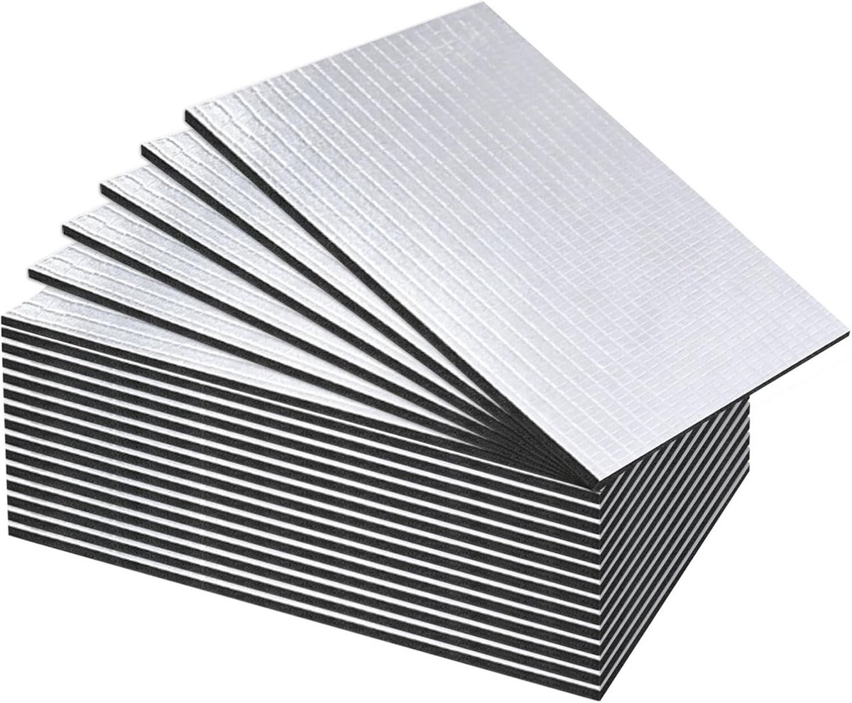 20 Zelfklevende Isolatiematten voor Auto's 400 x 250 x 5 mm Geluidsisolatie, Butyl Platen, Vlamvertragend en Vochtbestendig