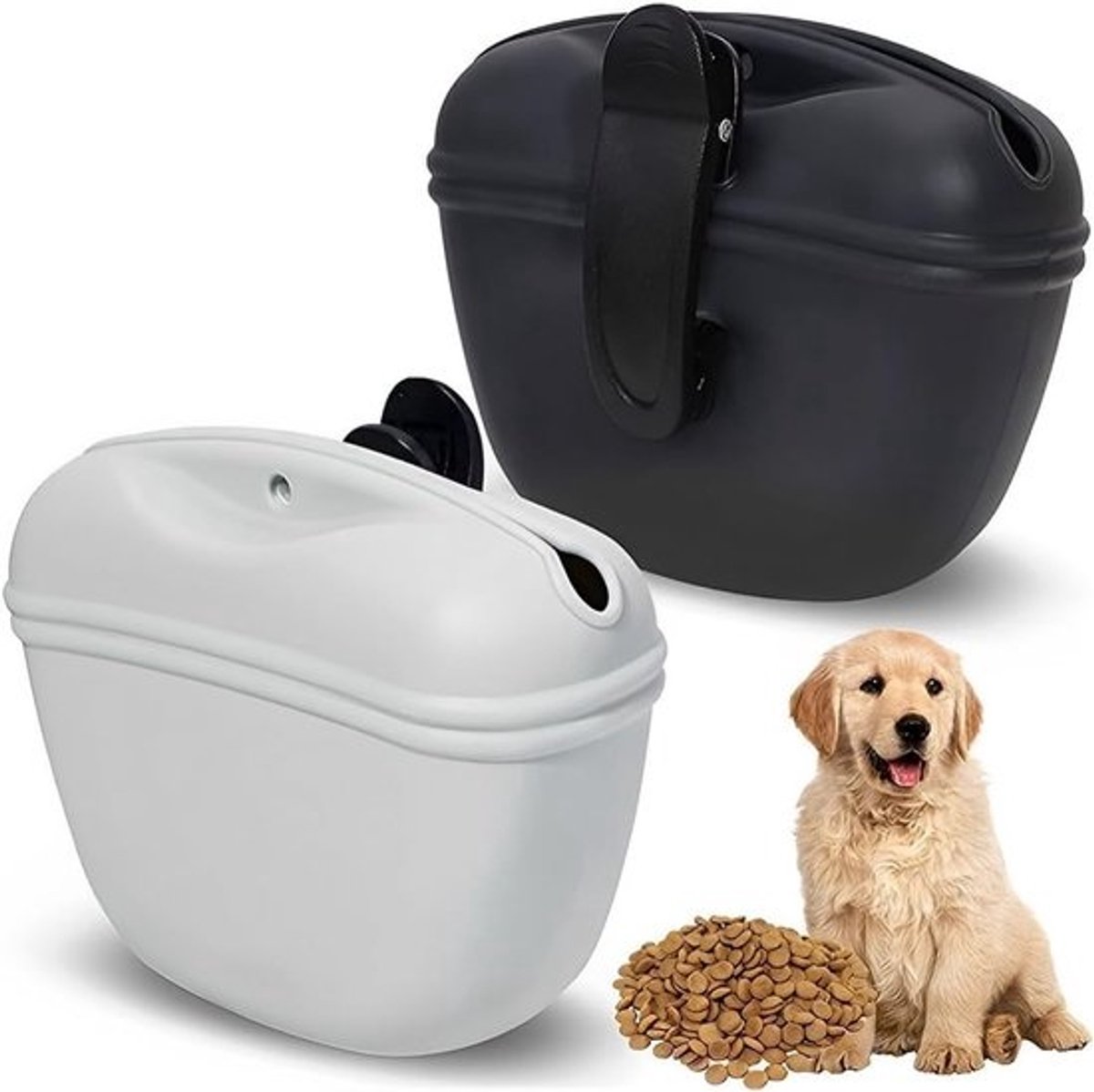 Honden Trainingszakjes - Voer & Snoepjes Houder - Snelle Toegang Training - Magnetische Sluiting Riemclip - 2 Stuks Wasbaar