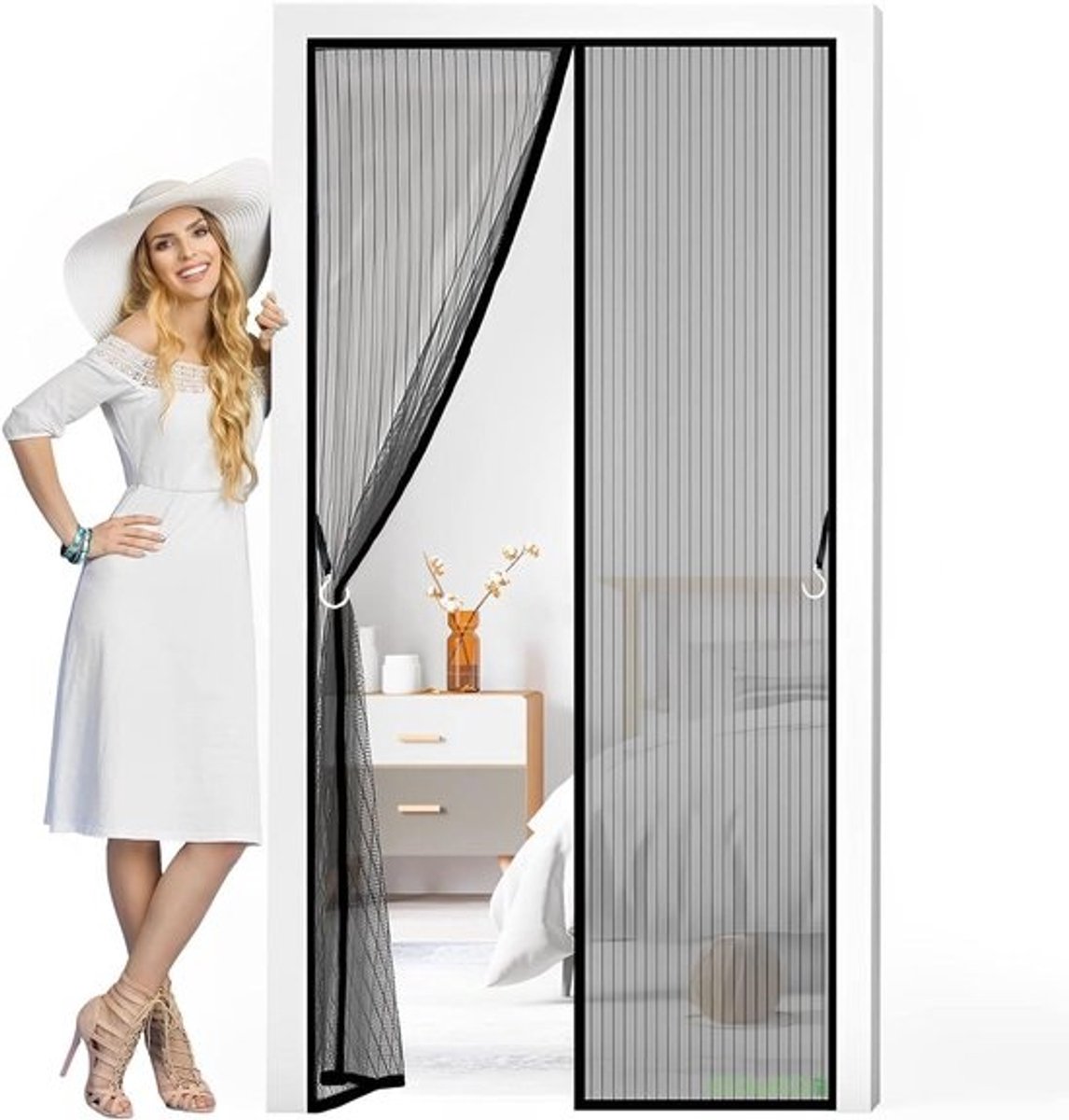 Magnetische Horren - Deur Horren - Insecten Buiten Houden - Automatisch Sluitend - 120 x 220 cm - Zwart