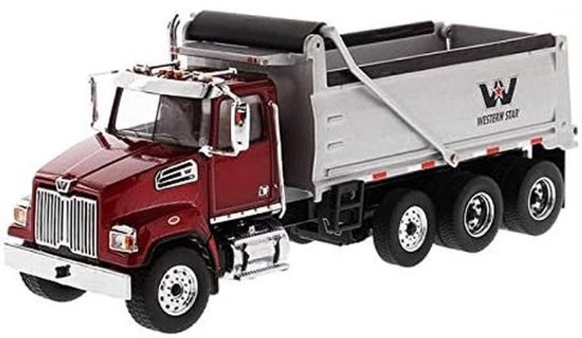 Kipper Vrachtwagen Model - Speelgoed Vrachtauto - Modelbouw Verzamelen - Gedetailleerd Metaalontwerp - 44.5 x 34.5 x 19 cm - Rood