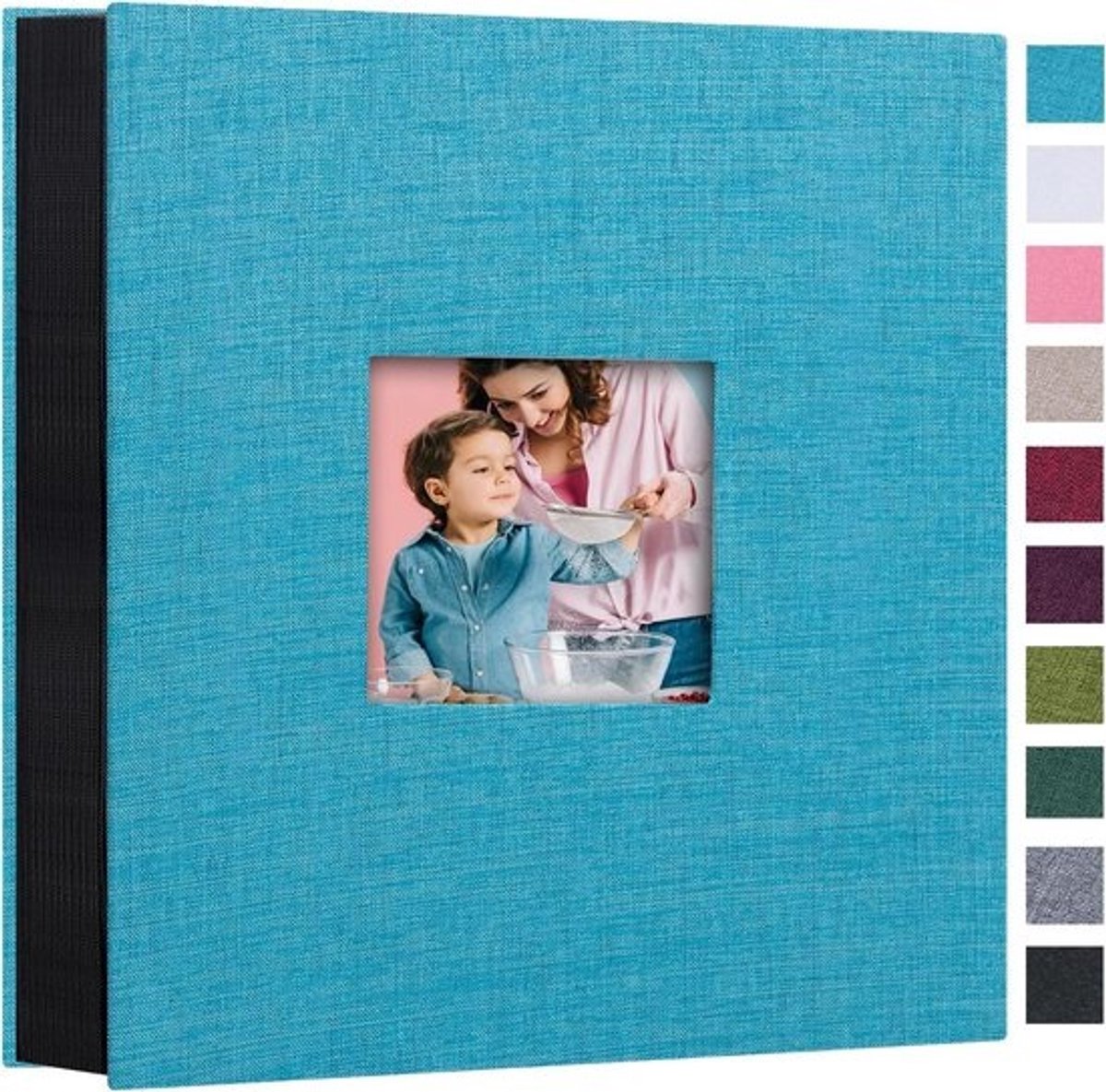 Fotoalbum Linnen - Prentenboek Foto's - Herinneringen Bewaren - Linnen Hardcover - 600 Foto's - Blauw