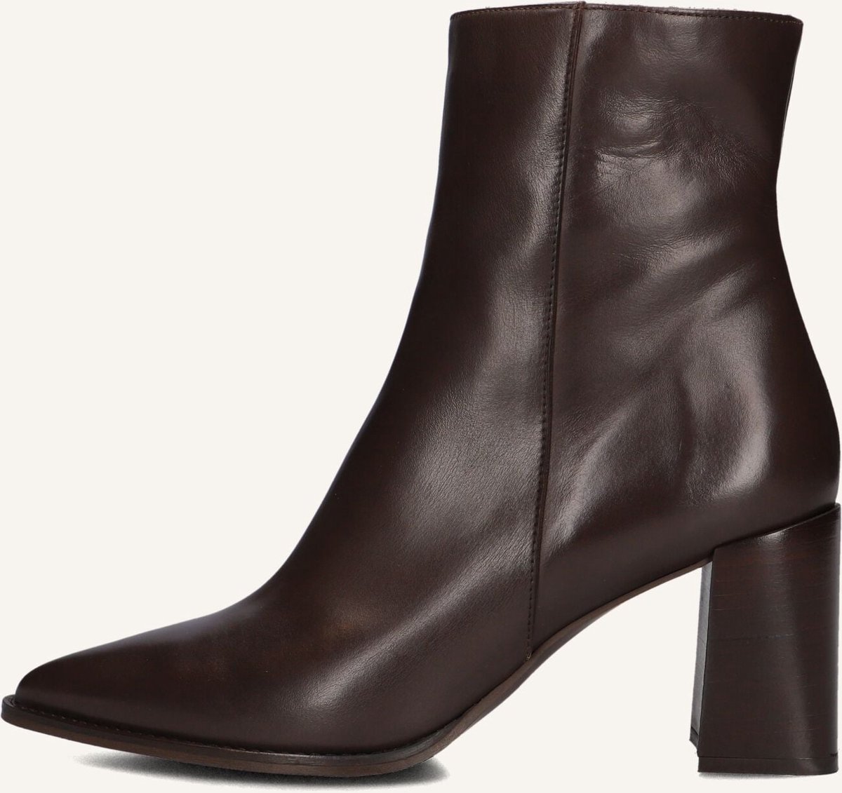 Notre-V 84836 Enkellaarsjes - Enkelboots met rits - Dames - Bruin - Maat 38