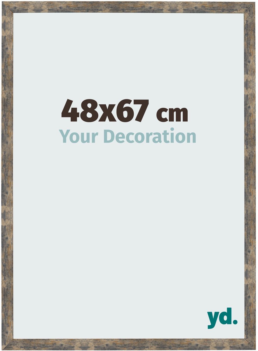 Your Decoration - Fotolijst 48x67 cm - MDF - Blauw Goud Gemeleerd - Bologna