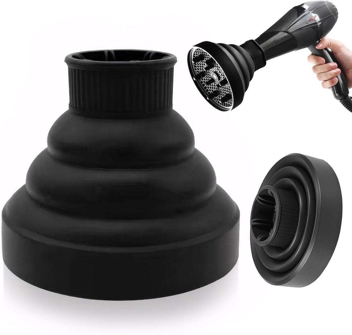 Universele Haar Diffuser voor Föhn, Lichtgewicht en Draagbaar, Vouwbaar Ontwerp voor Krullend of Golvend Haar, Ideaal voor Styling en Volume