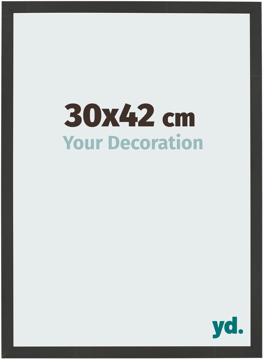 Your Decoration - Fotolijst 30x42 cm - MDF - Zwart Houtnerf - Bologna