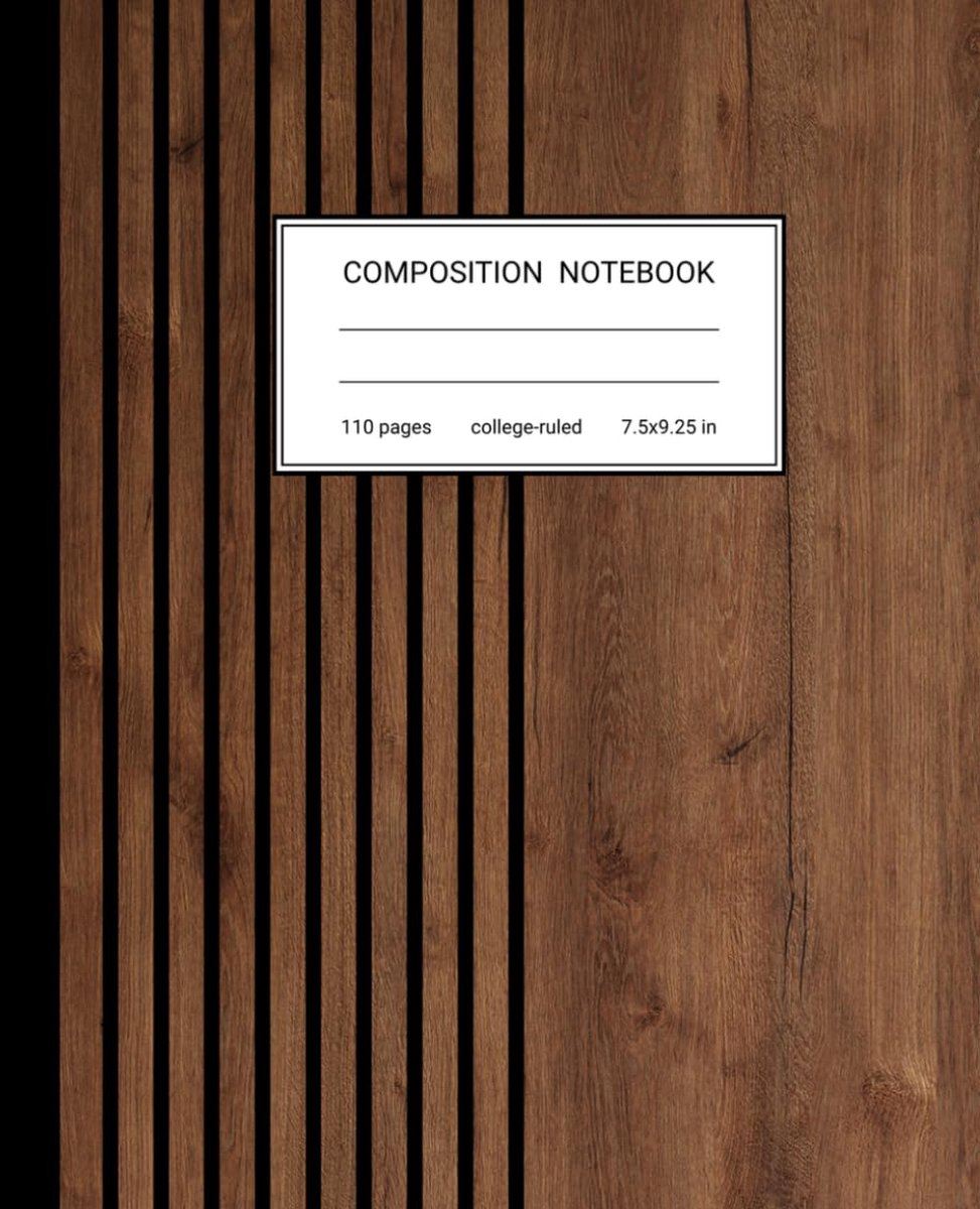 Composition Notebook - Dark Walnut Wood Slats Journal: Aesthetic College Ruled Notebook for School, College, Work, and - ShopVlot
