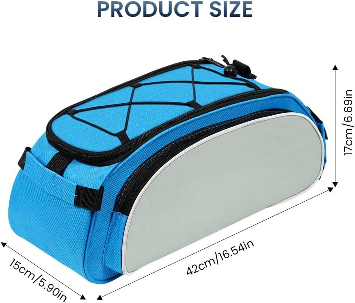 Fietstas 3 in 1 - Blauw - 10L - Waterdichte Tas voor Bagagedrager - Voor Elektrische Mountainbike