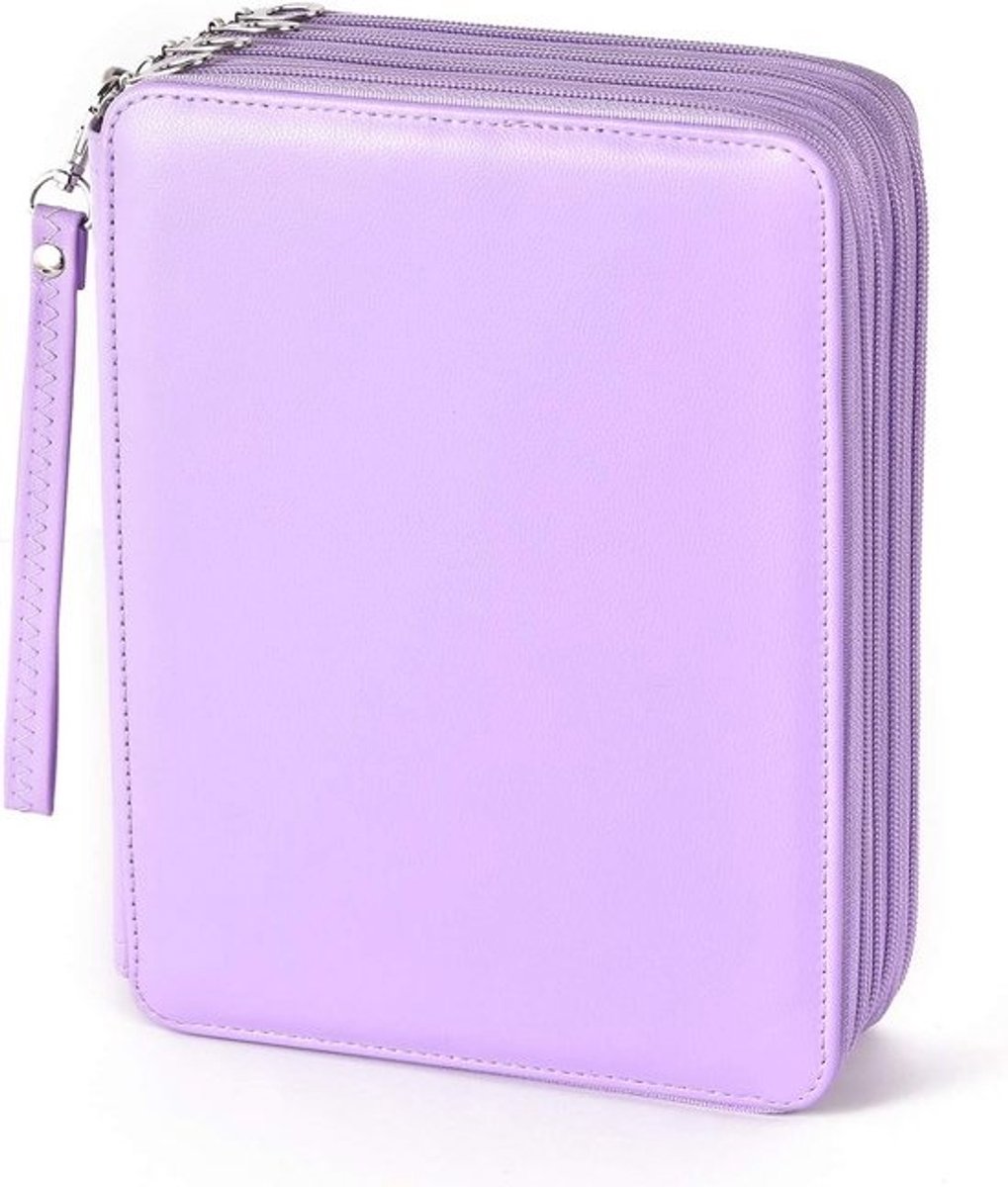 Multifunctionele Soft Leather Etui met Meerdere Ritsen en Hoge Capaciteit voor Potloden en Stiften - 184 Slots