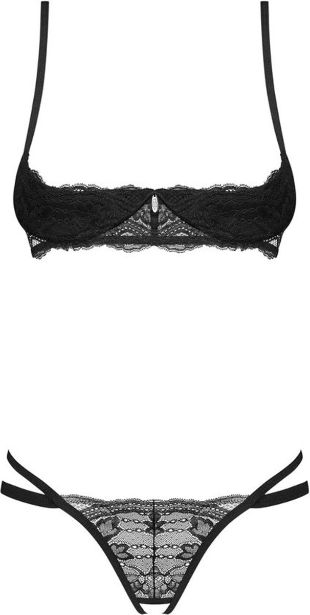 Verleidelijke 2-delige Dameslingerieset met Satijnen Blinddoek