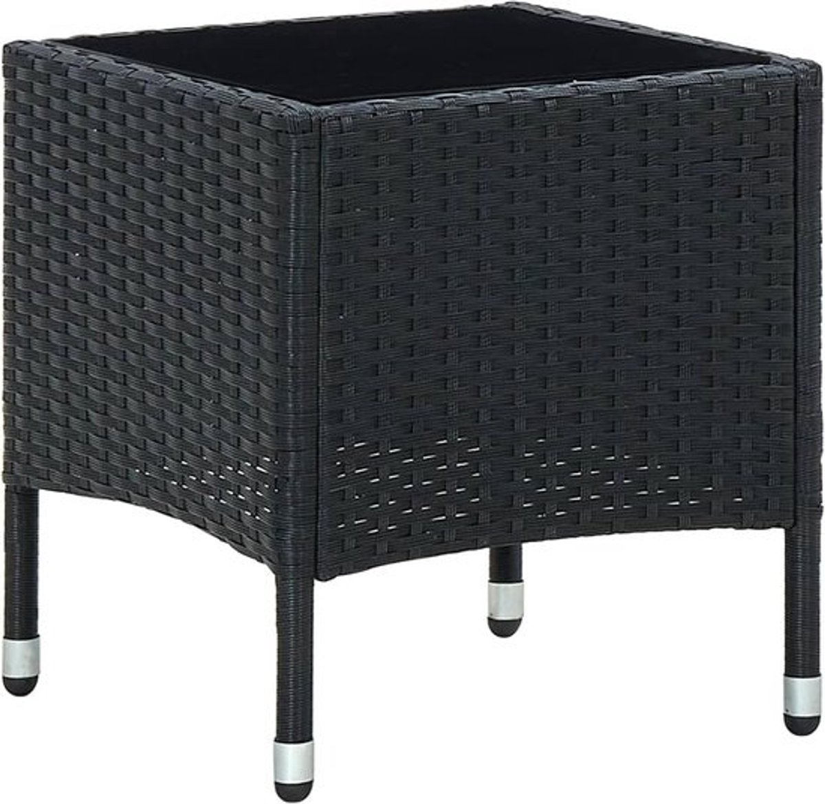 Tuin Tafel - Buitenmeubel - Terras Ontspanning - Onderhoudsvrij - 40x40x45 cm - Zwart