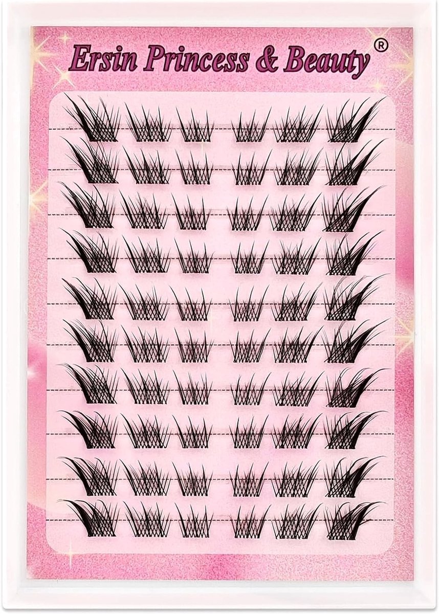 Fluffy C-Curl Wimperclusters voor een Volle Look - 60 Stuks Individuele Wimpers van 8-12mm