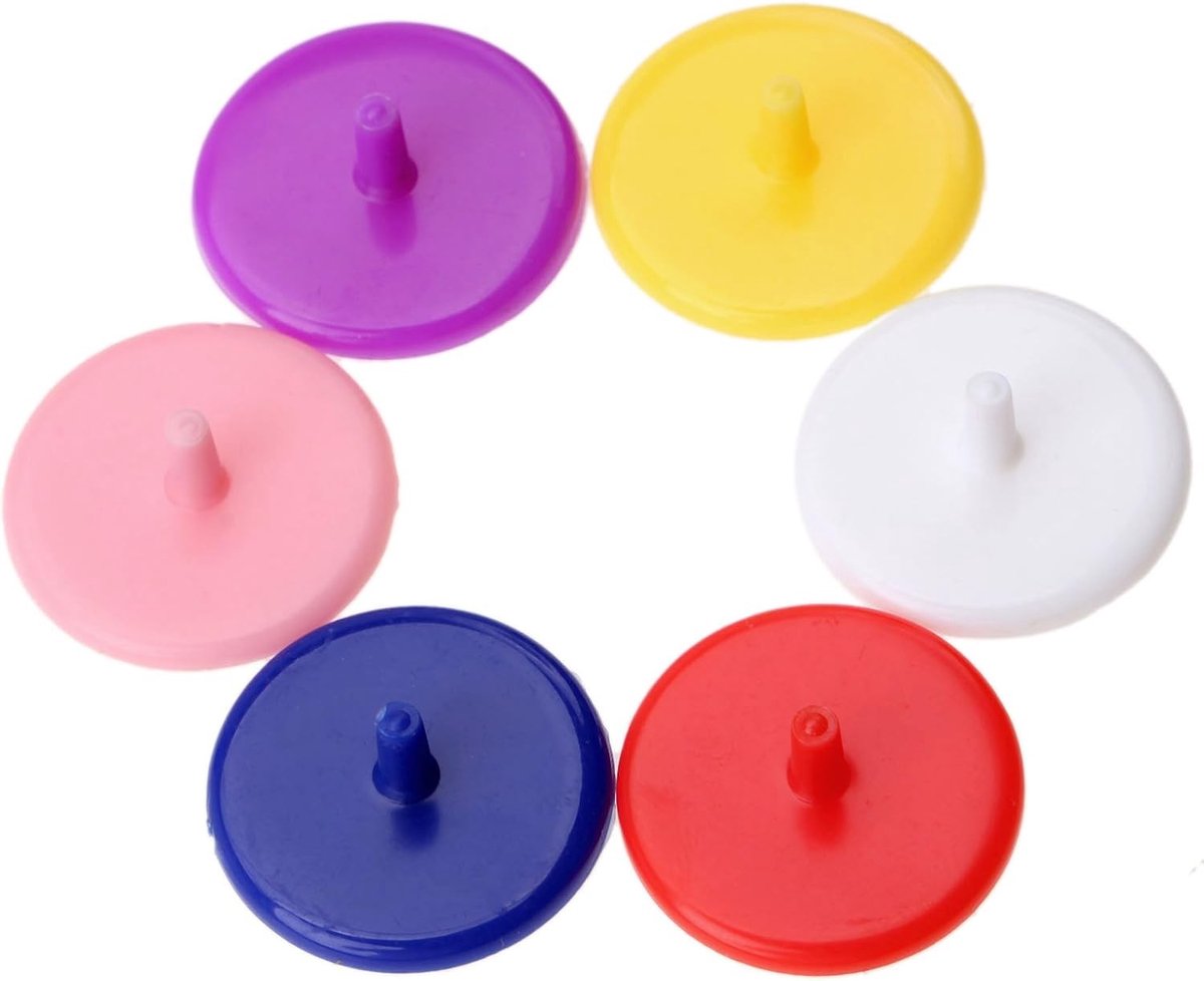 100 Stuks Multi-Color Golf Ball Markers - Plastic, Plat en Rond voor Golfspelers