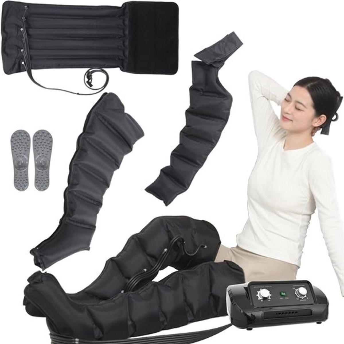 Luchtcompressie Beenmassager - Herstel Laarzen - Pijnverlichting Benen - 6 Holtes Sequentiële Massage - 0-250 mmHg - Niet gespecificeerd