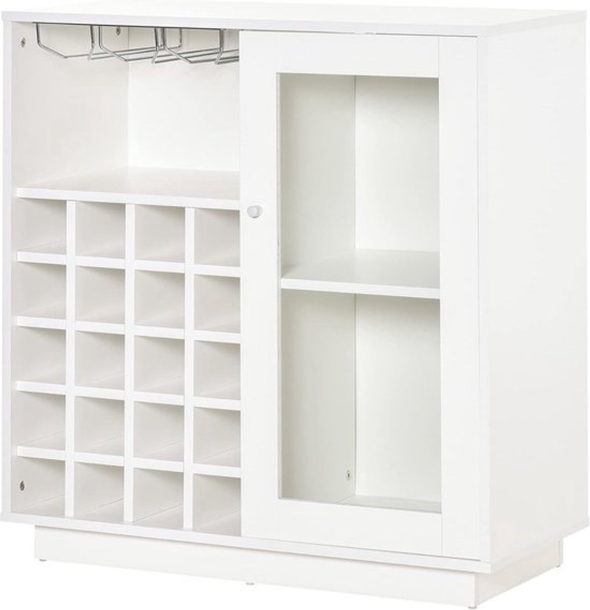 Wijnkast voor 20 flessen met glazenhouder en vitrinedeur - Elegant en stijlvol design