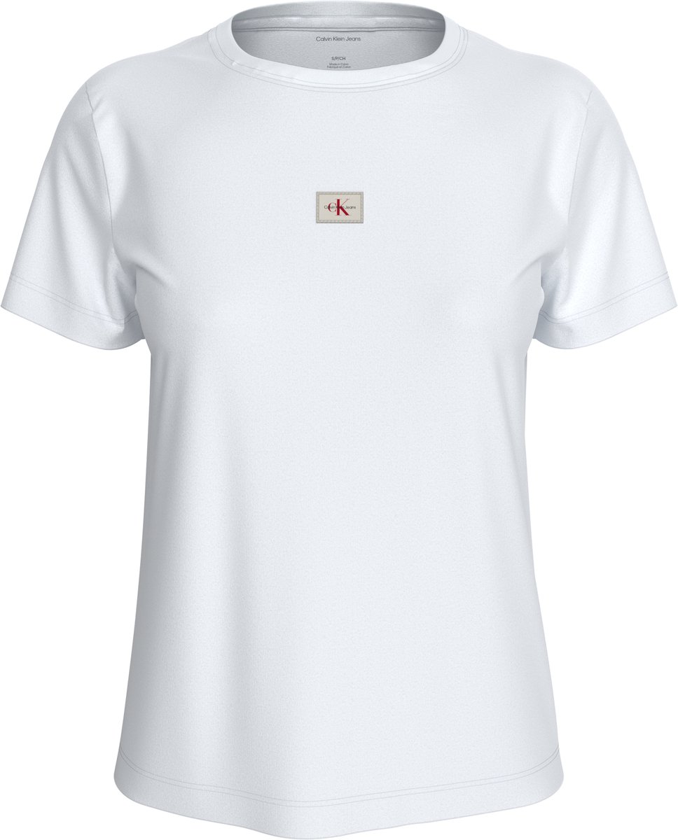 Calvin Klein Jeans Ss Woven Label Classic Fit Tee Wit