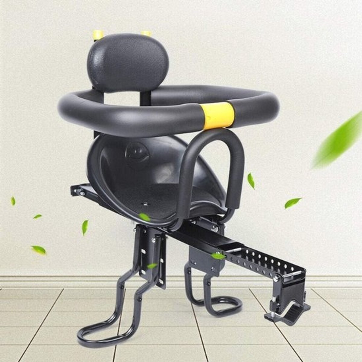 Draagbare Kinderfiets Stoel voor Voorop Bevestigen - Veiligheid voor Kinderen van 1-10 Jaar