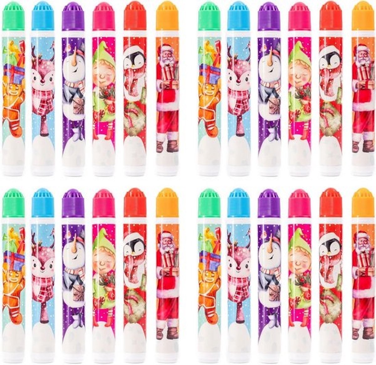 Set van 6 Kleurrijke Viltstiften voor Kerst Bingo Dabber Tickets