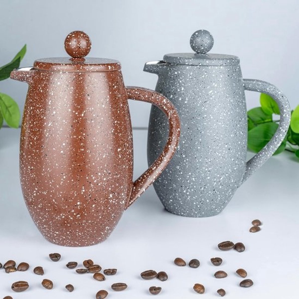 Dubbelwandige RVS Cafetière met Granietlook - 350 ml
