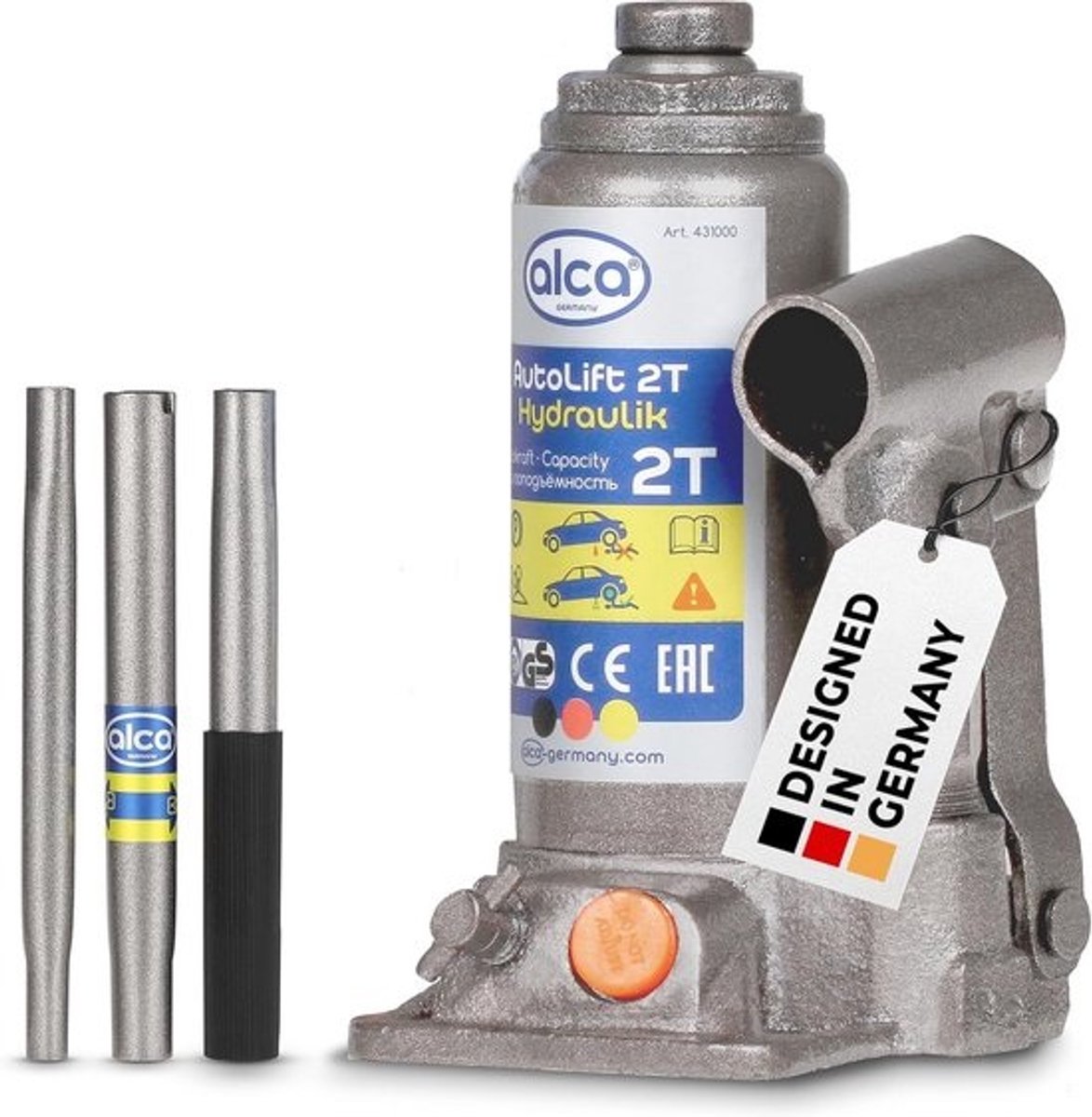Potkrik - Autokrik Hefkrik - Auto Onderhoud - Compact Ontwerp - 2 Ton 158-308mm - Zwart