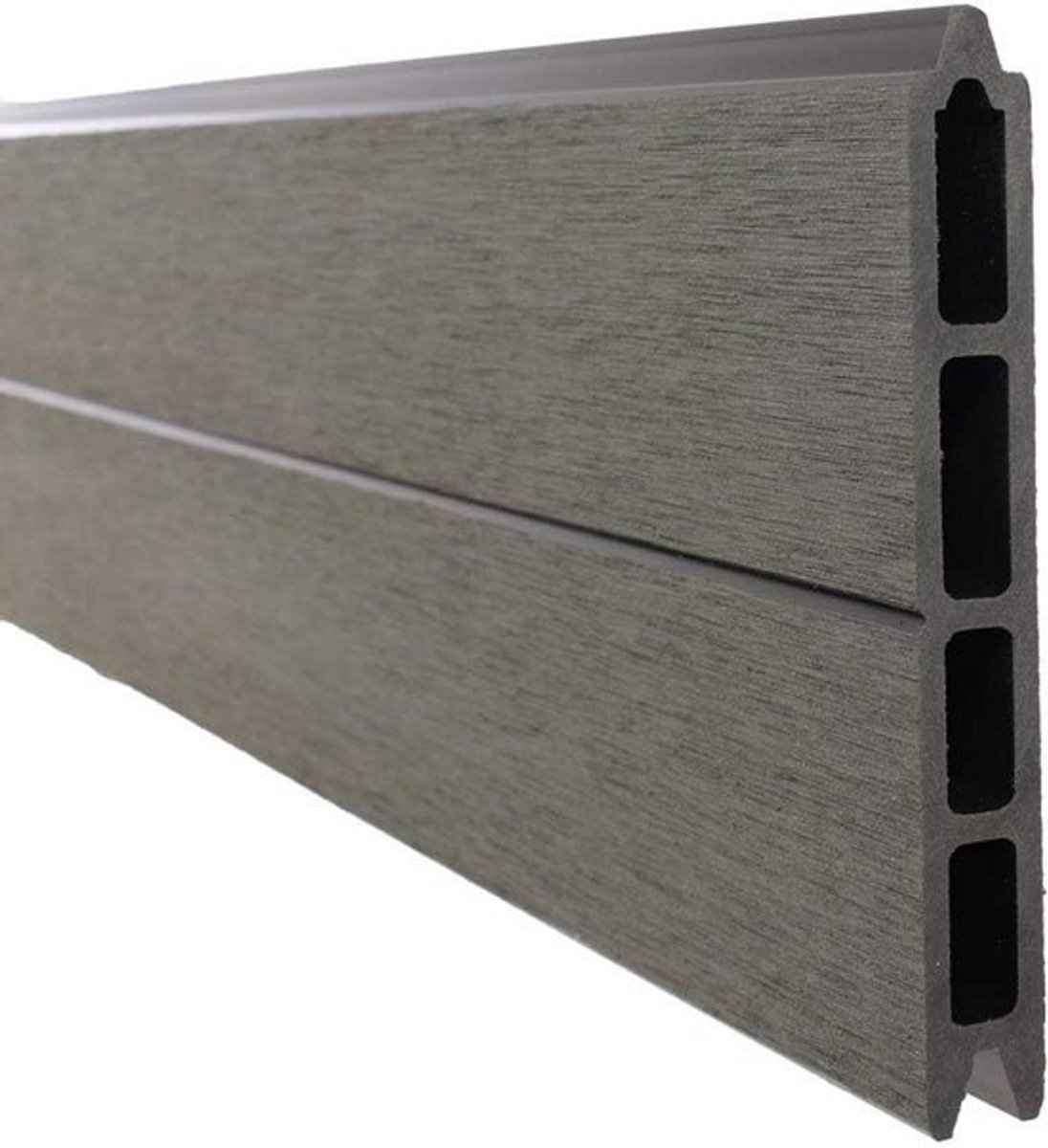 WPC Schutting Plank Zwartgrijs 178x15x2 cm - Los Profielpaneel
