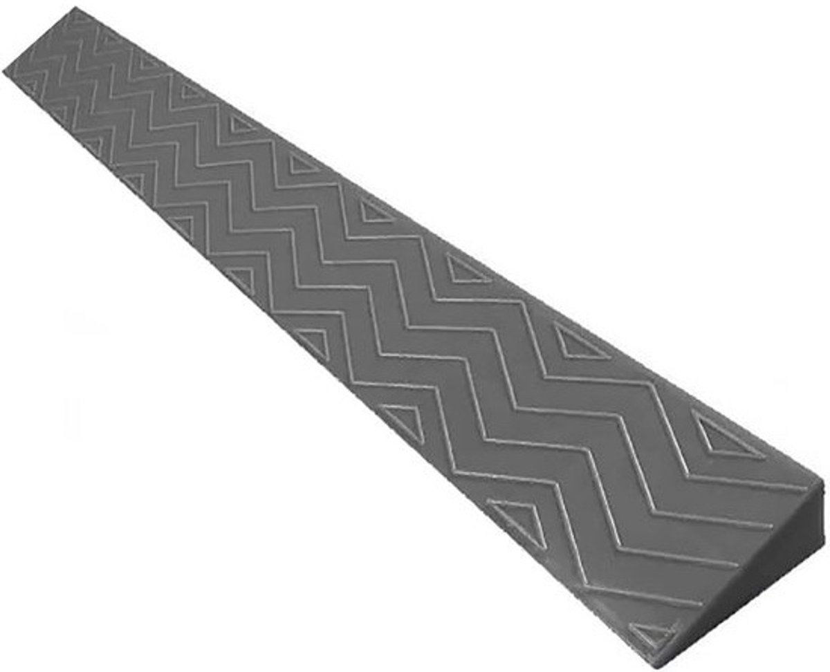 Stevige Kunststof Drempelhelling Grijs - Voor Rolstoel, Scooter en Fiets - 100x12x5 cm