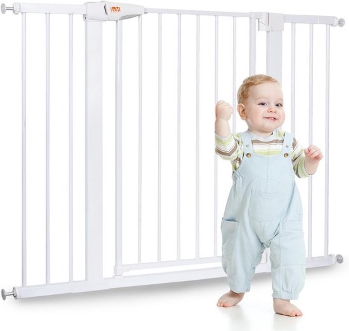 Extra Hoog Veiligheidshekje voor Trap en Deuropening, Uitschuifbaar 75-124 cm