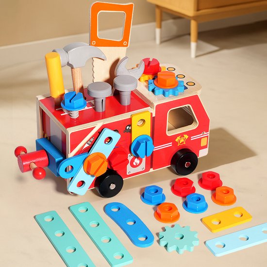 Kindergereedschap Speelgoed Set - Houten Speelgoed Voor Kinderen - Fine Motorische Vaardigheden Gereedschap Set - Puzzel Educatief Speelgoed - Geschikt Voor Jongens En Meisjes Ouder Dan 3 Jaar — afbeelding 3