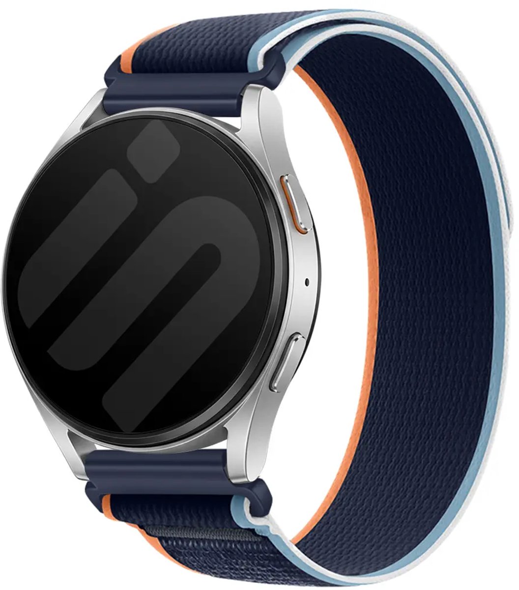 Strap-it Nylon Trail bandje geschikt voor Samsung Galaxy Watch 7 (40/44mm) / Galaxy Watch 6 (Classic) / Galaxy Watch 5 (Pro) / Galaxy Watch 4 / Watch 3 / Watch FE / Polar Ignite 3-2 / Pacer / Unite / Huawei GT3 - GT2 / Amazfit GTS 4-3-2 (Blauw Mix)