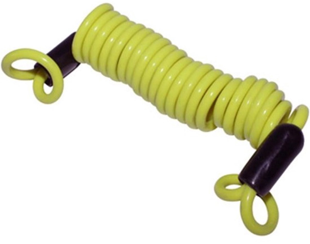 Motorslot - Spiralkabel slot - Diefstalpreventie motor - Opvallende kleur - 120 cm - Geel