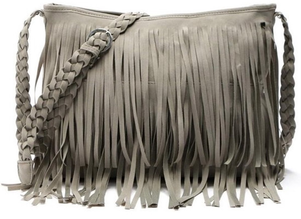 Moderne Dames Schoudertas met Franjes in 3 Kleuren