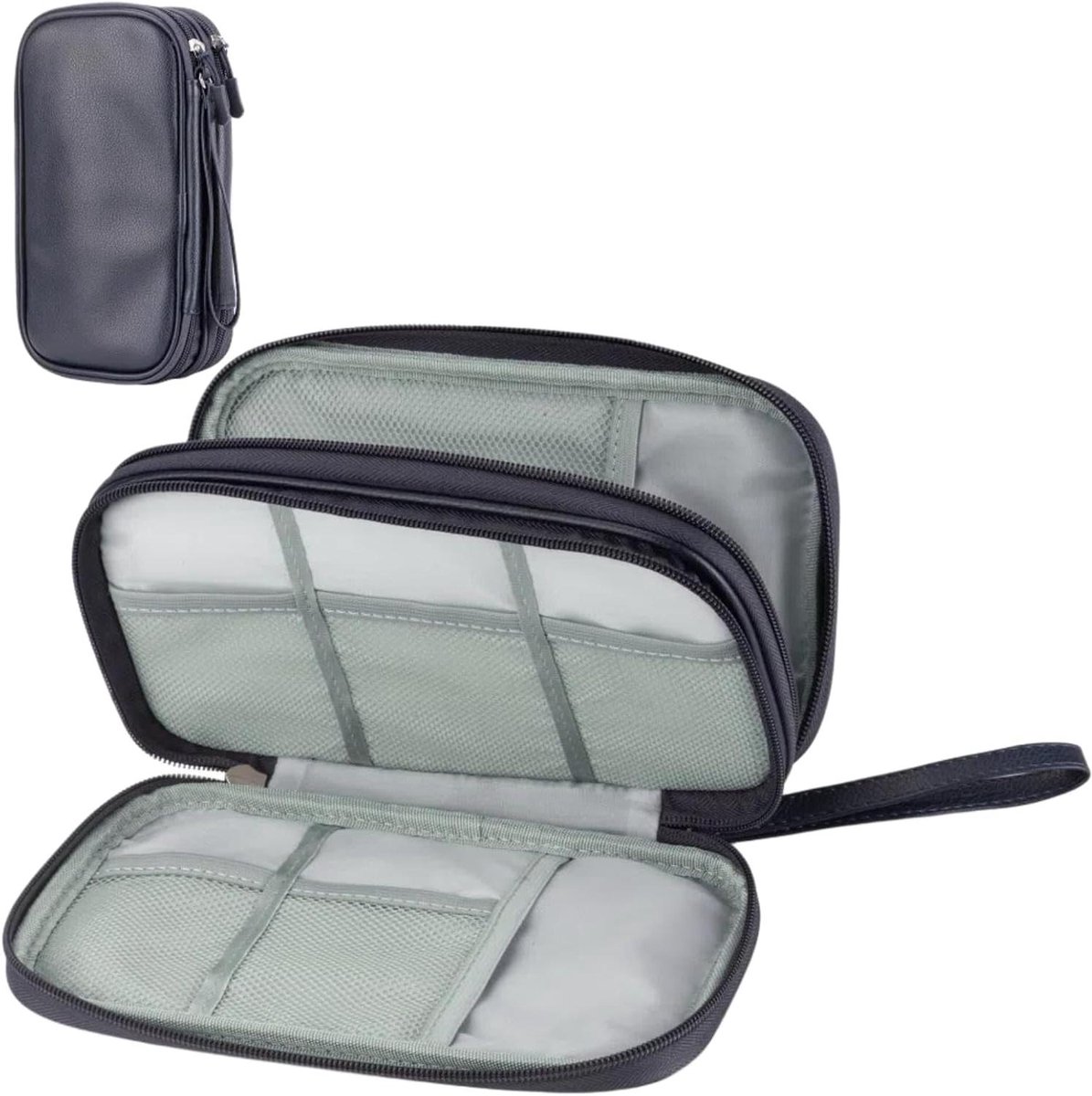Elektronische Organizer - Kabeltas - Reisbenodigdheden - Dubbellaagse opslag - 21 x 15 x 5 cm - Zwart