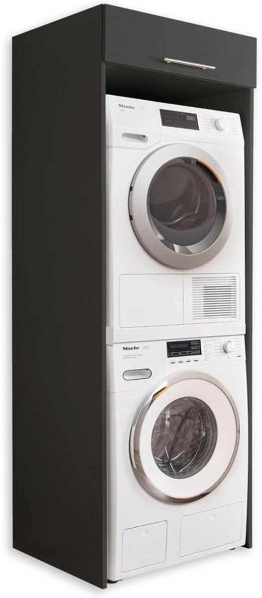 Wasmachinekast - Drogerkast Overbouw - Ruimte Besparen - Veelzijdige Opbergruimte - 67.5 x 200 x 67.5 cm - Antraciet