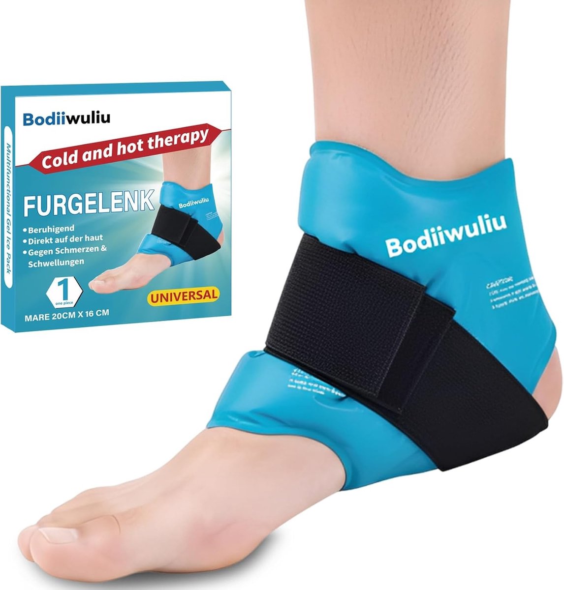 Koelpads voor de Enkel, Herbruikbare IJscompres voor Koele Voeten, Geschikt voor Koude Voeten, Blauw, Groot