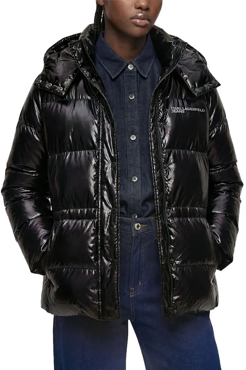 Karl Lagerfeld Jeans B4w15015 Gewatteerde Jas Zwart M Vrouw