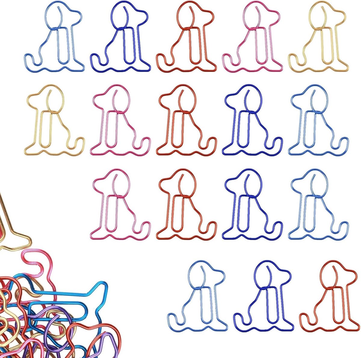 Creatieve 50 Stuks Honden Paperclips van Metaal, Schattige Paperclips voor School, Kantoor en Document Organisatie