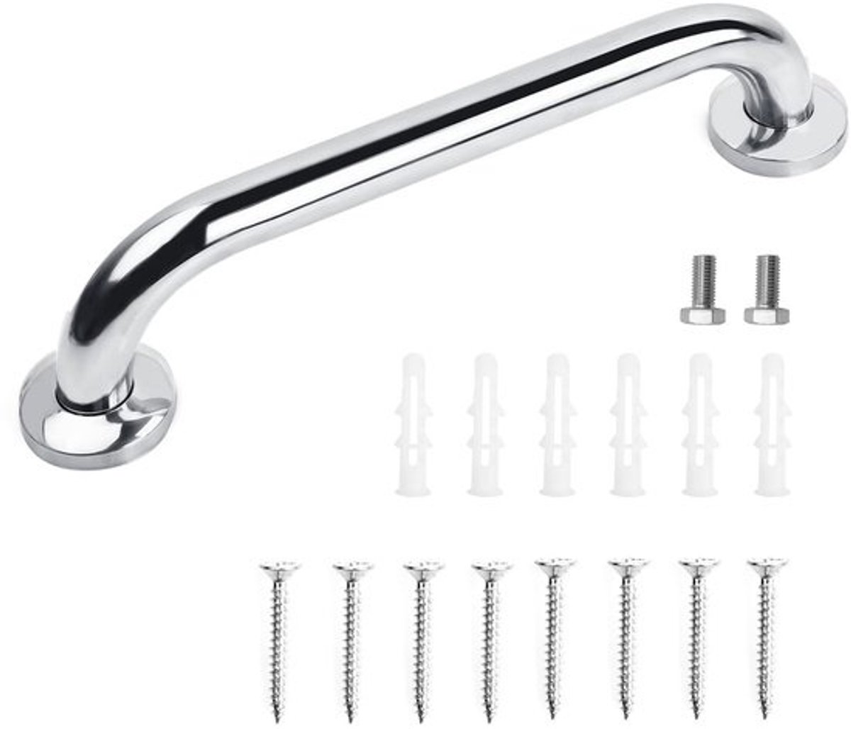 Dailygoods- Handgreep 30 cm - Roestvrij Staal - Antislip - Veiligheidsgreep - Douche - Steunbeugel voor Badkamer