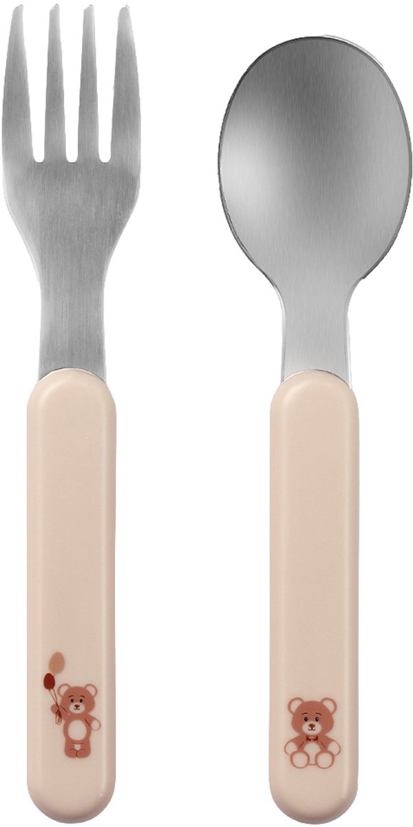 BabyOno RVS lepel en vork - bestekset voor kinderen