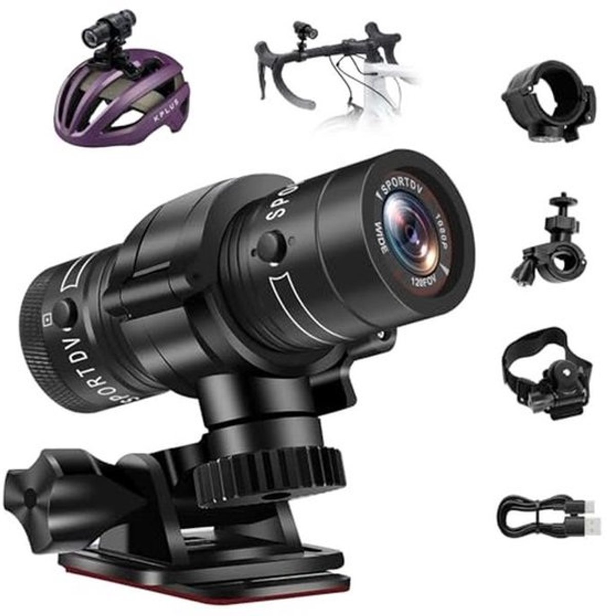 Action Camera 1080p HD met 120° Groothoek Lens en 5 Uur Batterijduur