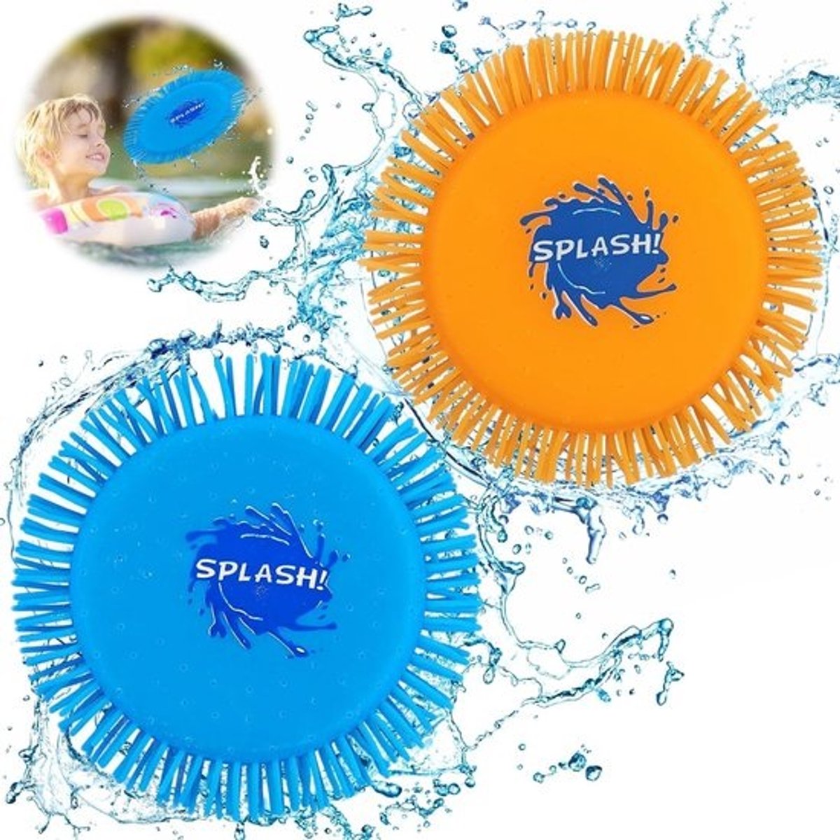 2-Pack Zachte Water Frisbees van Schuim en Siliconen - 17 cm Diameter voor Strand en Tuin