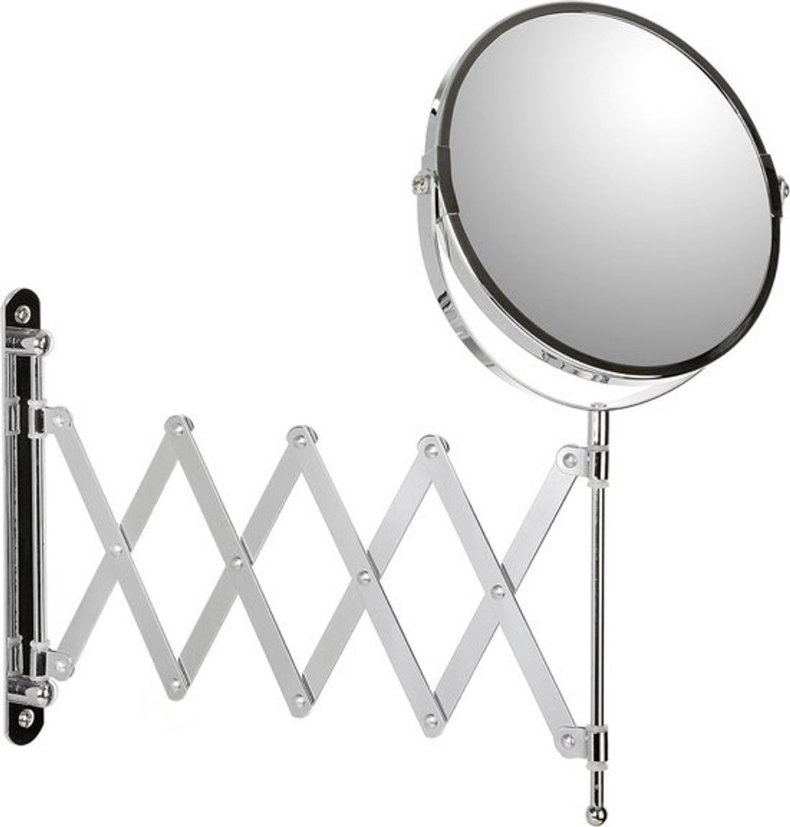 Vergrootspiegel Met Verstelbare Arm RVS - 5x Vergroting voor Make-up