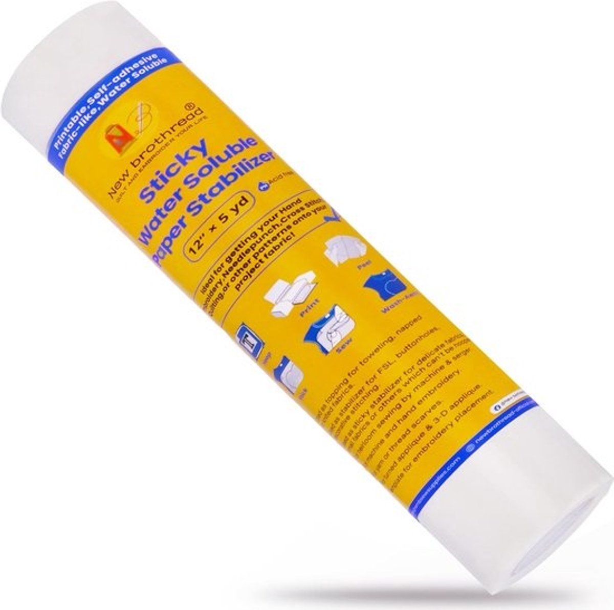 Zelfklevende Wateroplosbare Borduurstabilisator Rol - Printbaar & Medium Gewicht
