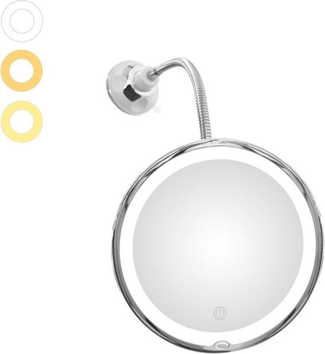 Vergrootglas Make-up Spiegel met LED Licht, 10x Vergroting en Zuignap voor Badkamer en Reizen