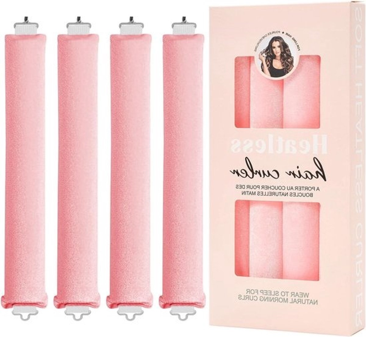 Set van 4 warmtevrije krulspelden voor een perfecte nachtelijke krul zonder hitte - Geschikt voor alle haartypes, ideaal voor volumineuze kapsels en zachte golven