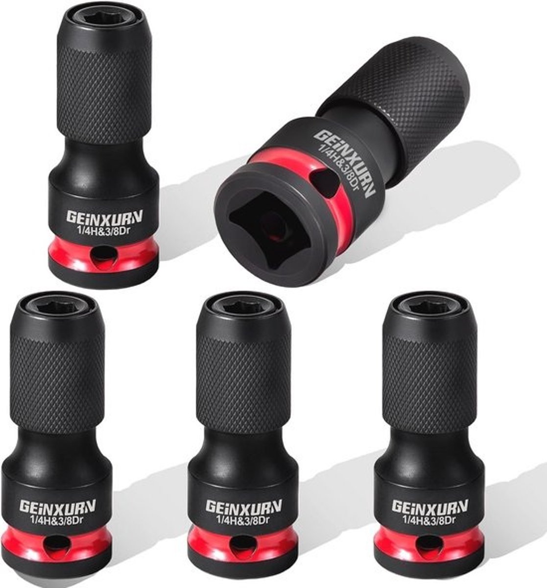 5 Stuks Dopsleutel-Adapters 3/8 naar 1/4 inch - Bithouder Adapter met Snelsluiting