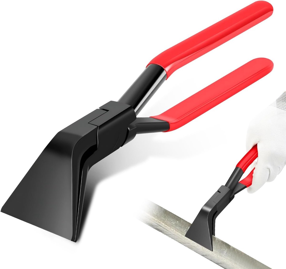 Vouwbare Pliers 45 Graden, Chamfer Klemplaat Pliers Breed 60 mm, Plaatbuiggereedschap van Koolstofstaal met Antislip Handvat voor Boren en Gladmaken van Plaatmateriaal, Dakbedekking Tool