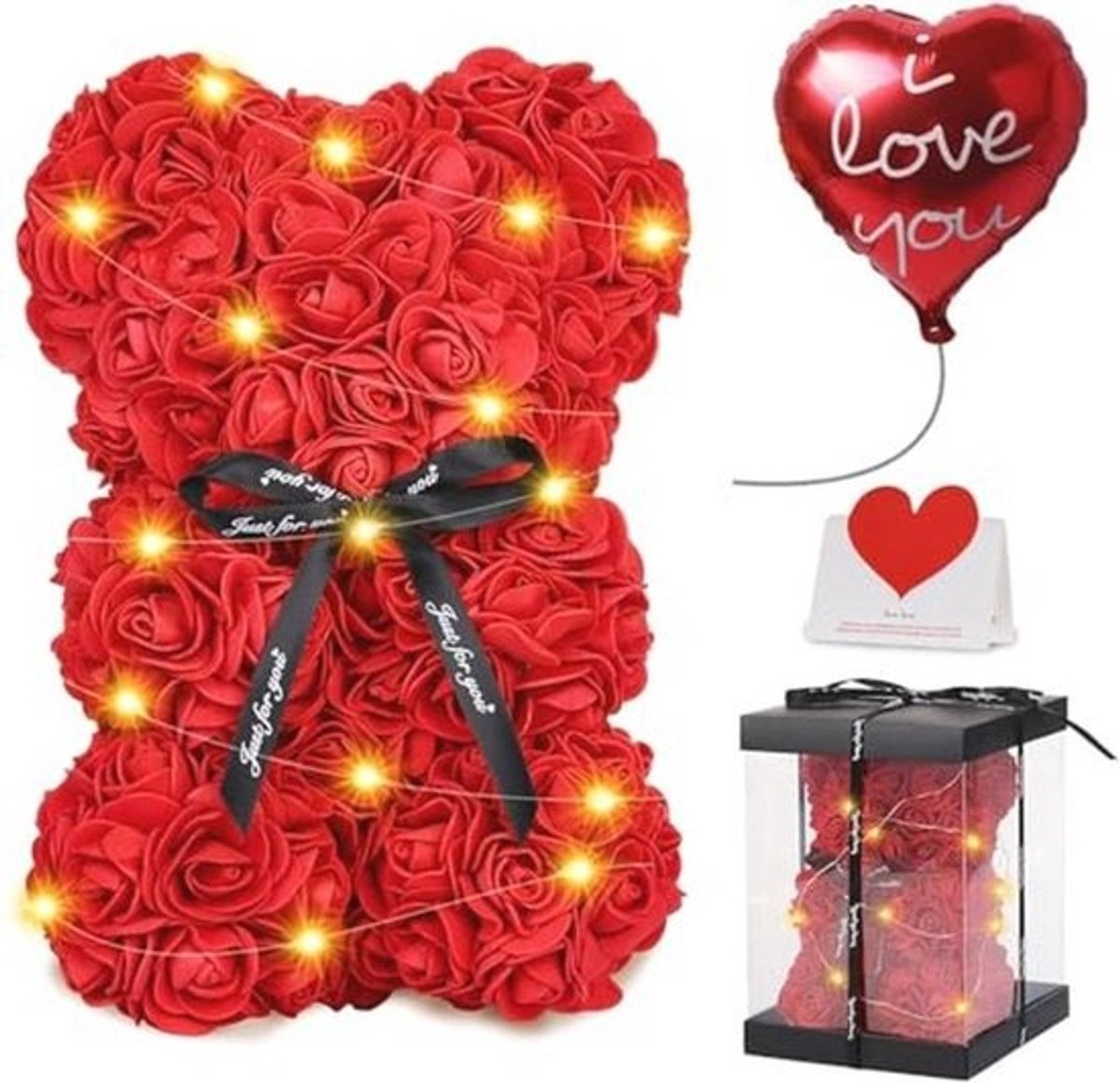 Schattige rozenbeer cadeau voor haar, Valentijnsdag, schattige decoratie voor meisjes, vriendinnen en vrouwen
