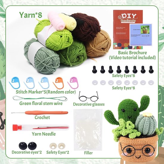 Haakset voor Beginners met Haakpatronen voor Planten, Cactus en Decoratieve Haakprojecten — afbeelding 5