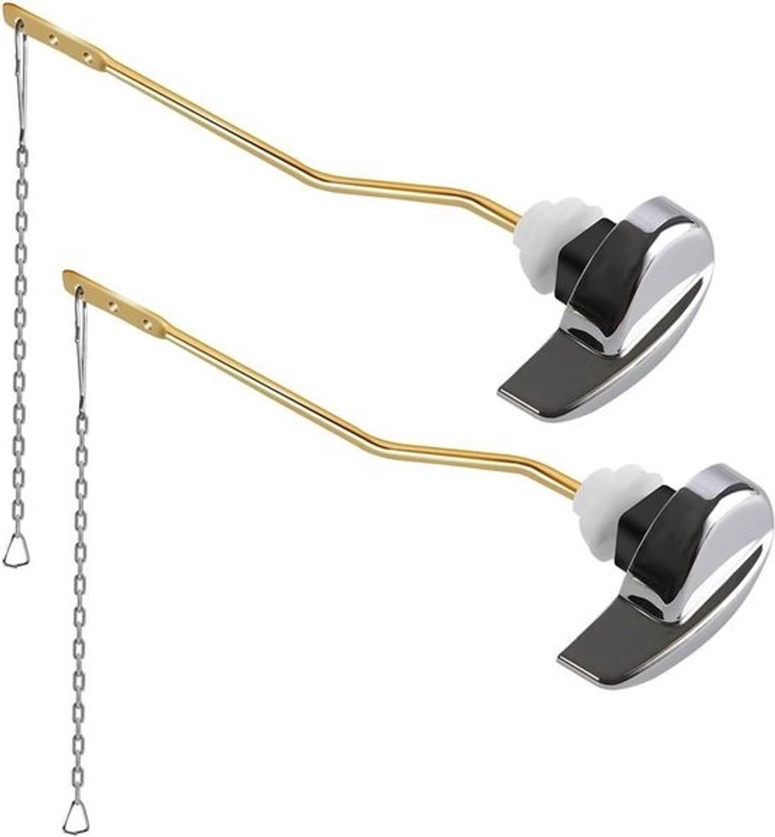 Toilethendel Vervanging - Toilet Hendel Set - Toilet Reparatie - Universele Zijmontage - 2 Stuks - Chroom